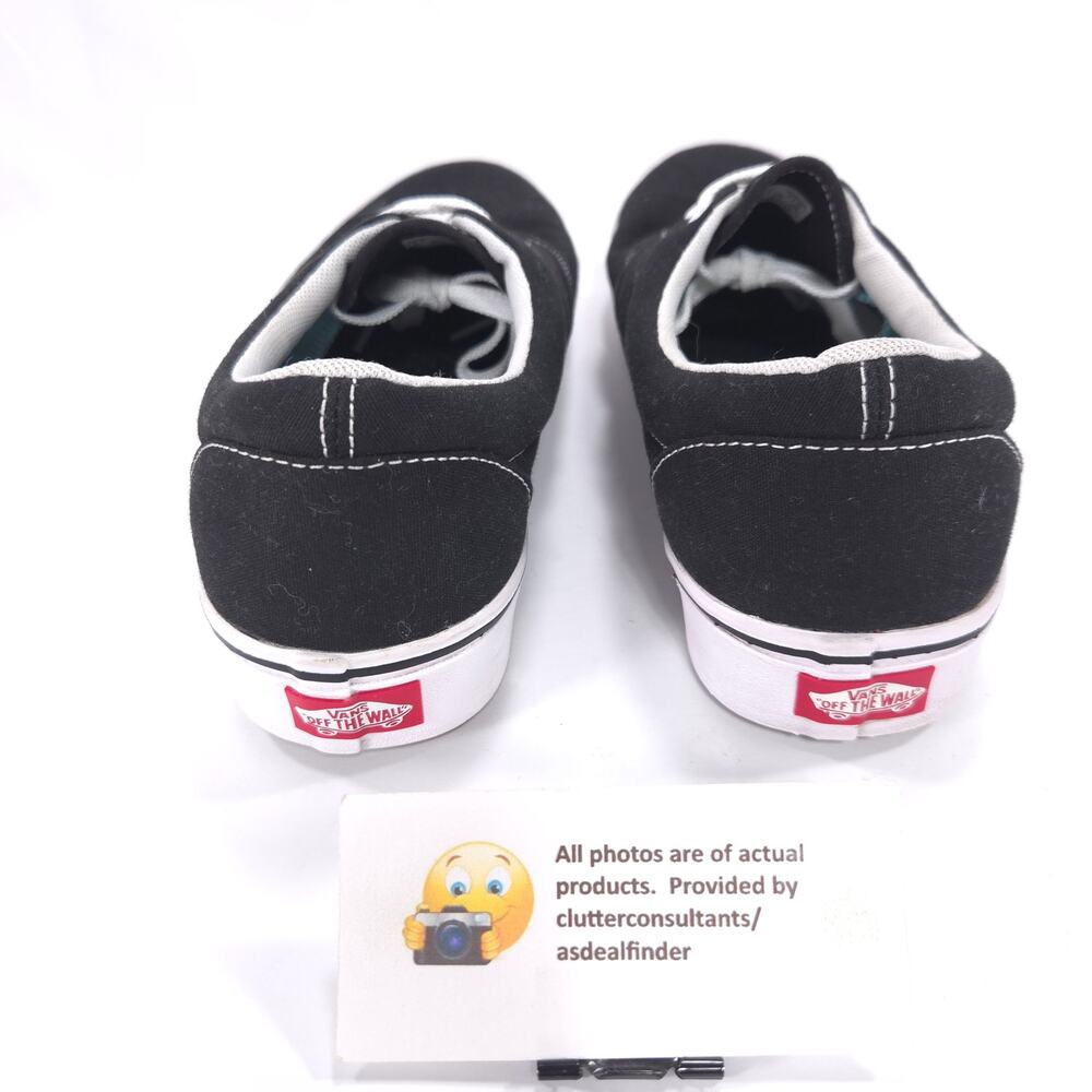 Vans Off the Wall Lace Up Athletic Shoe Womens Size 11 Mens 9.5 721356 Black - Picture 3 of 9